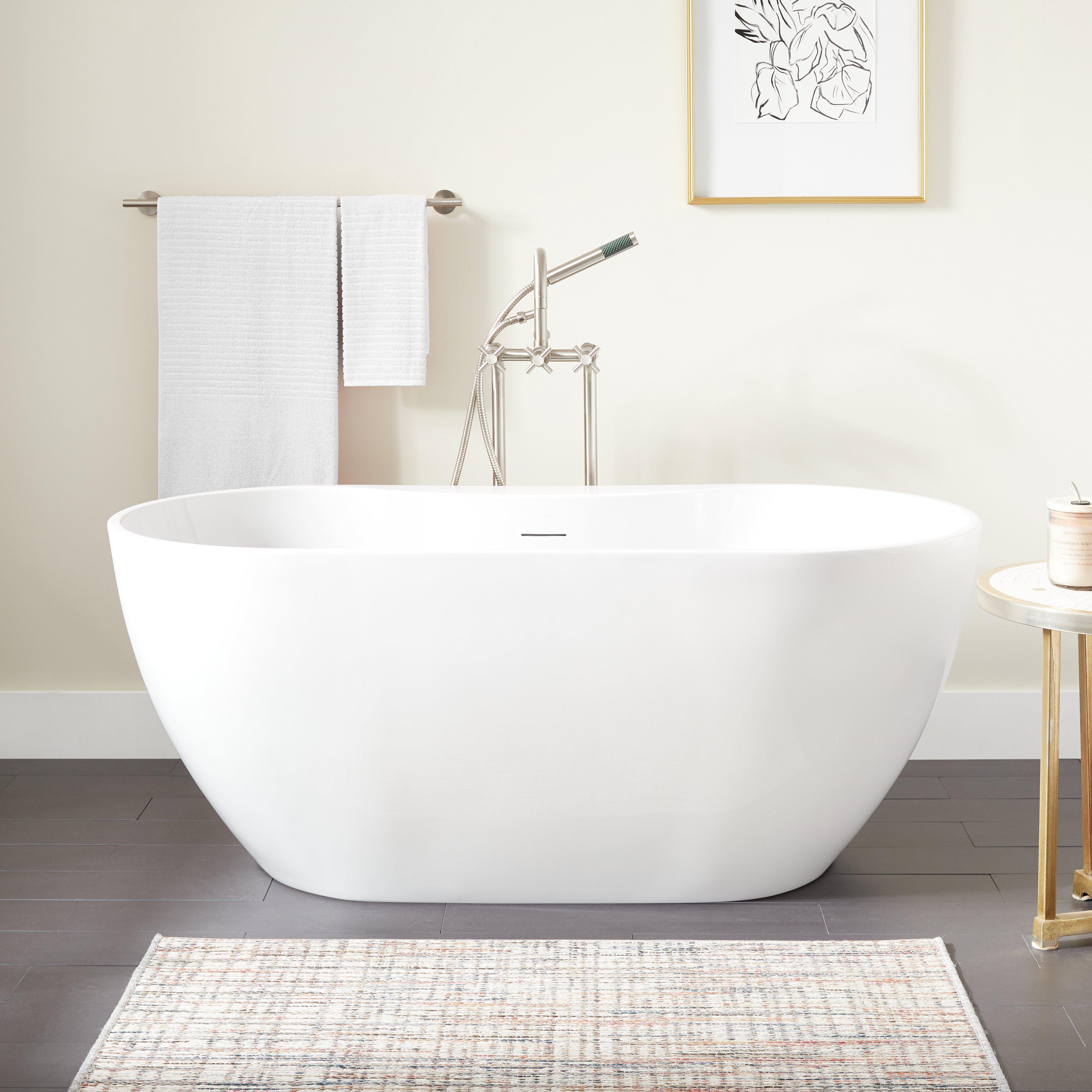 Signature Hardware 67" Hibiscus Acrylic Freestanding Oval Tub