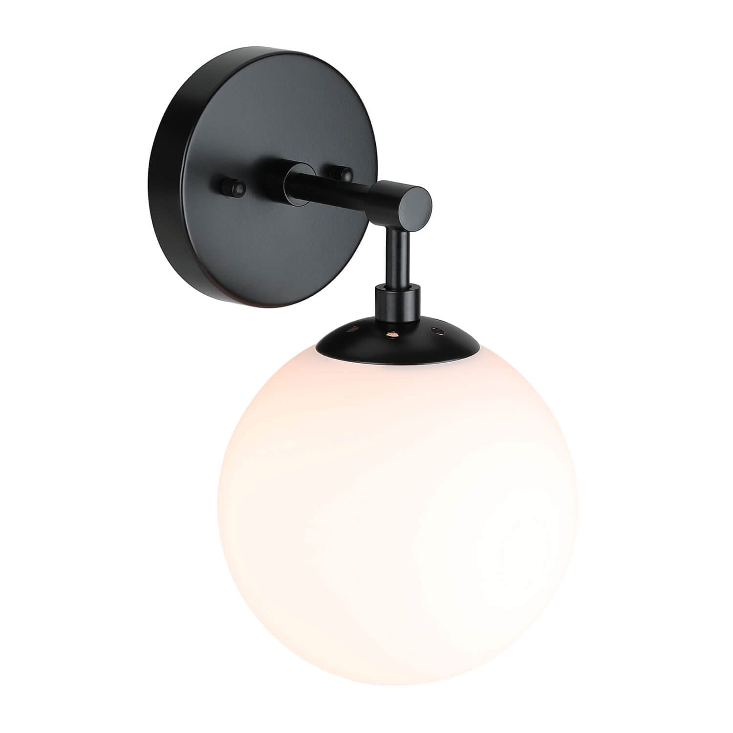 XiNBEi Lighting 1-Light Globe Wall Sconce, Matte Black