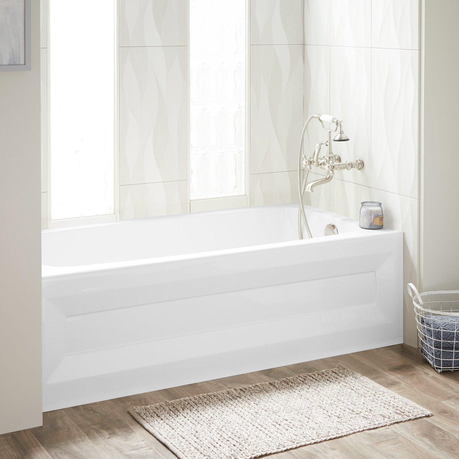 Braden 60x30 Left-Hand Drain Bathtub with Skirt in White