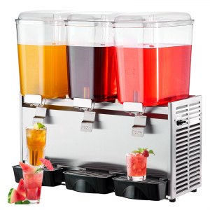 VEVOR Commercial Beverage Dispenser, 3-Tank 18L Juice Machine