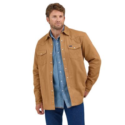 Wrangler Workwear Men's Flannel Overshirt - Chinchila, Size 2XL