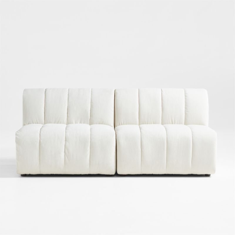 Hrebr Toddler Sofa, Ivory, Mid-Century Modern, Standard Size