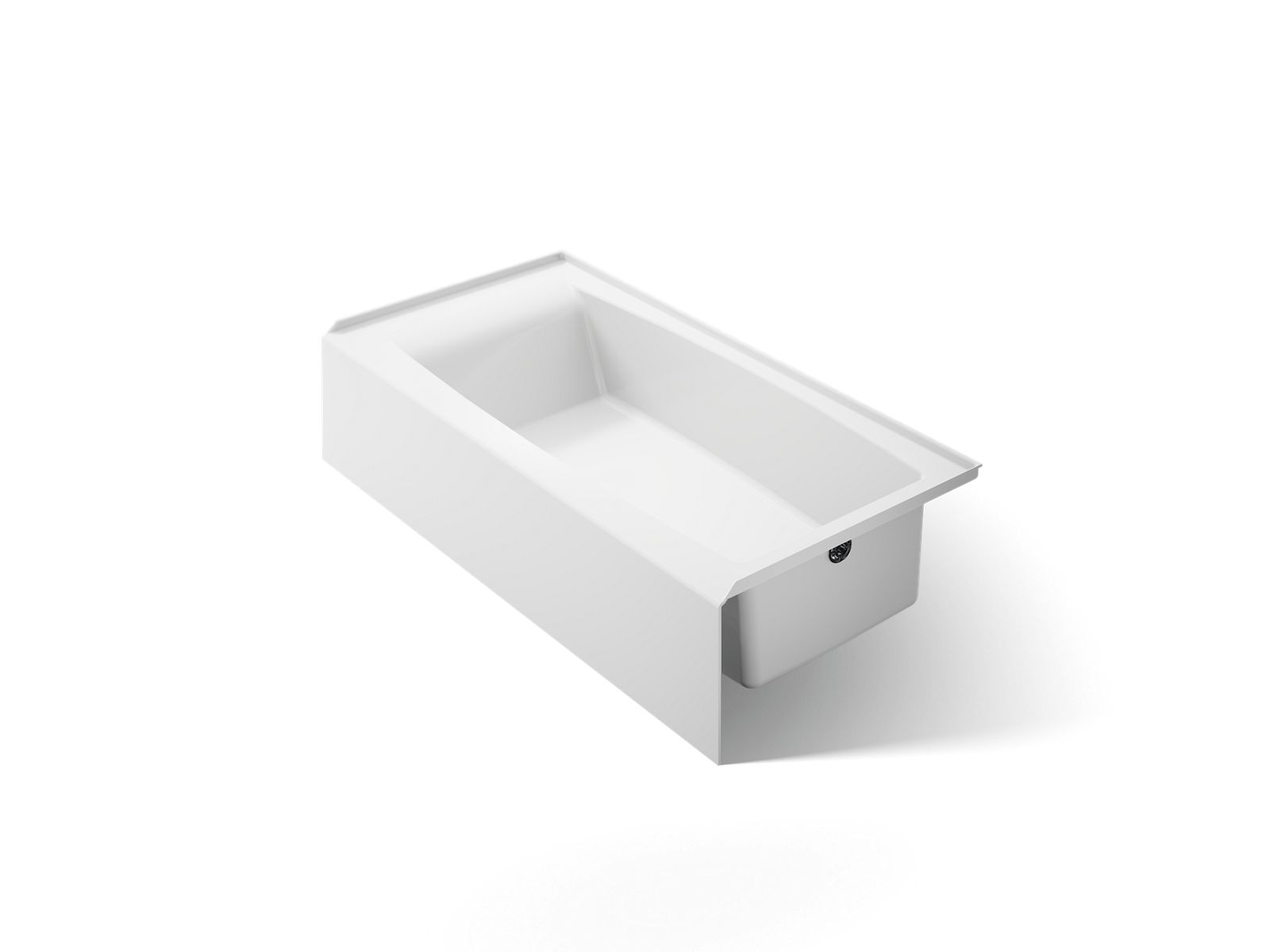 Kohler Entity 60" x 30.25" Integral Apron Bath with Right-Hand Drain in White
