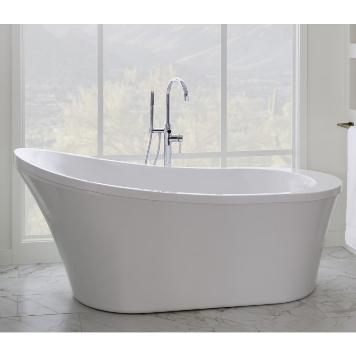 Miseno 70" Oval Freestanding Bathtub with Slipper Back