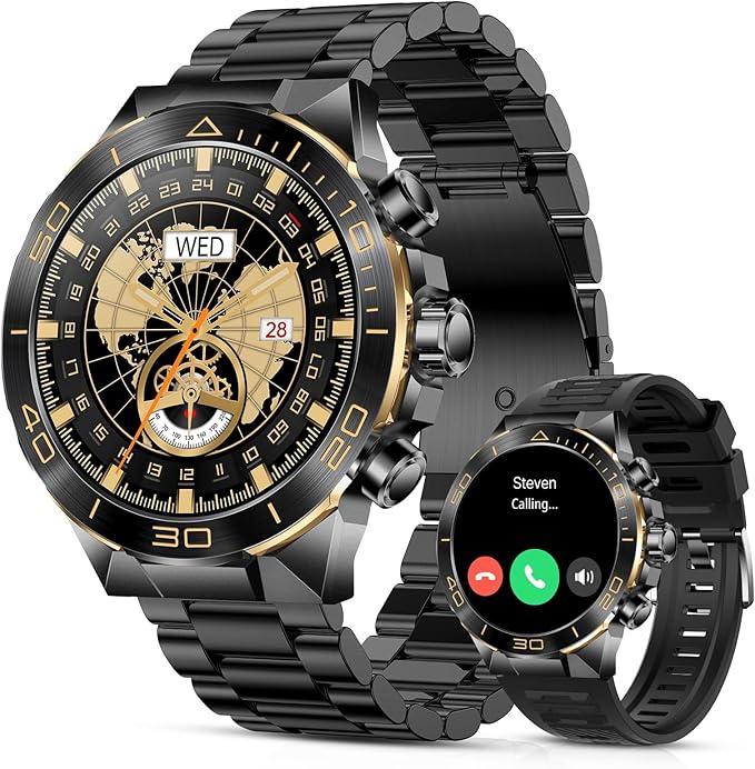 SOUYIE 2025 Rotating Bezel Smart Watch for Men