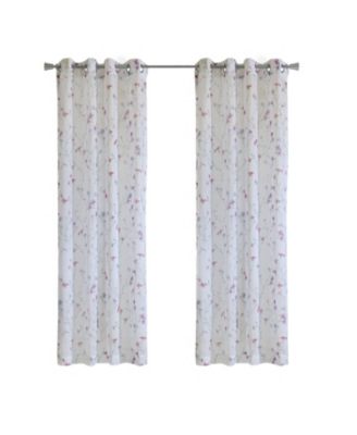 Window Curtain Panel with Grommets - Light Pink/Mauve
