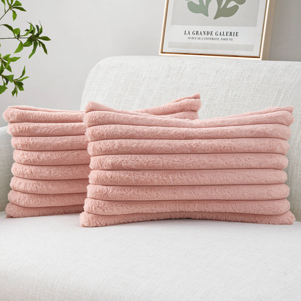 MIULEE Decorative Throw Pillow Covers, 45*45cm, Blush Pink, Set of 2