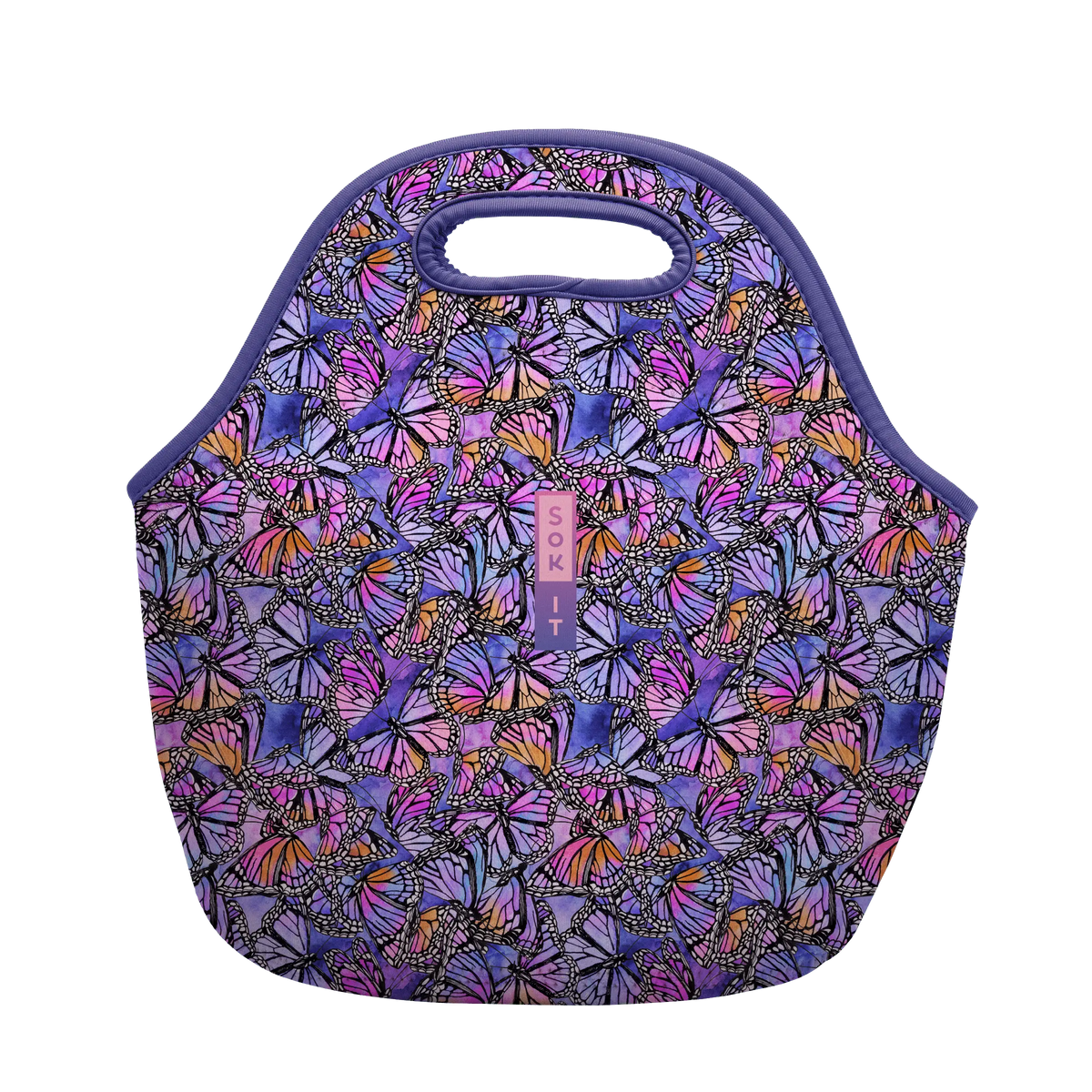 Neoprene Floral Butterfly Print Insulated Lunch Box