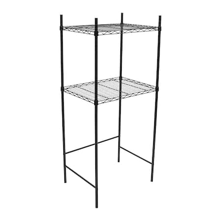 Dorm Mini Fridge Stand with Storage, Microwave Stand, 24" x 17.7" x 71", Black