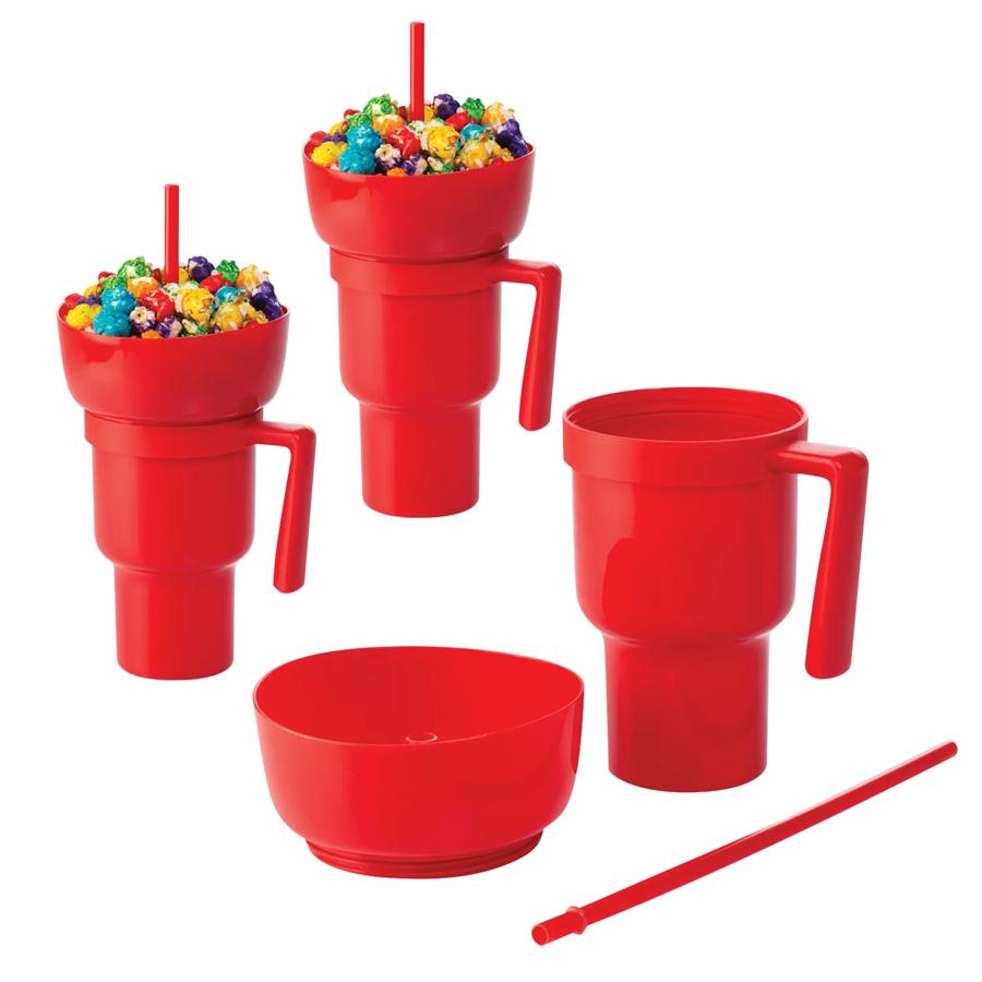 Oriental Trading Company Snack N Drink Cup Combo Red (3-Pack)