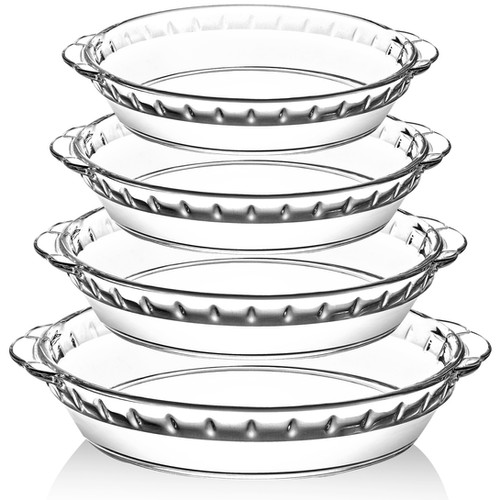 MCIRCO Glass Pie Pan Set, 4 Pack