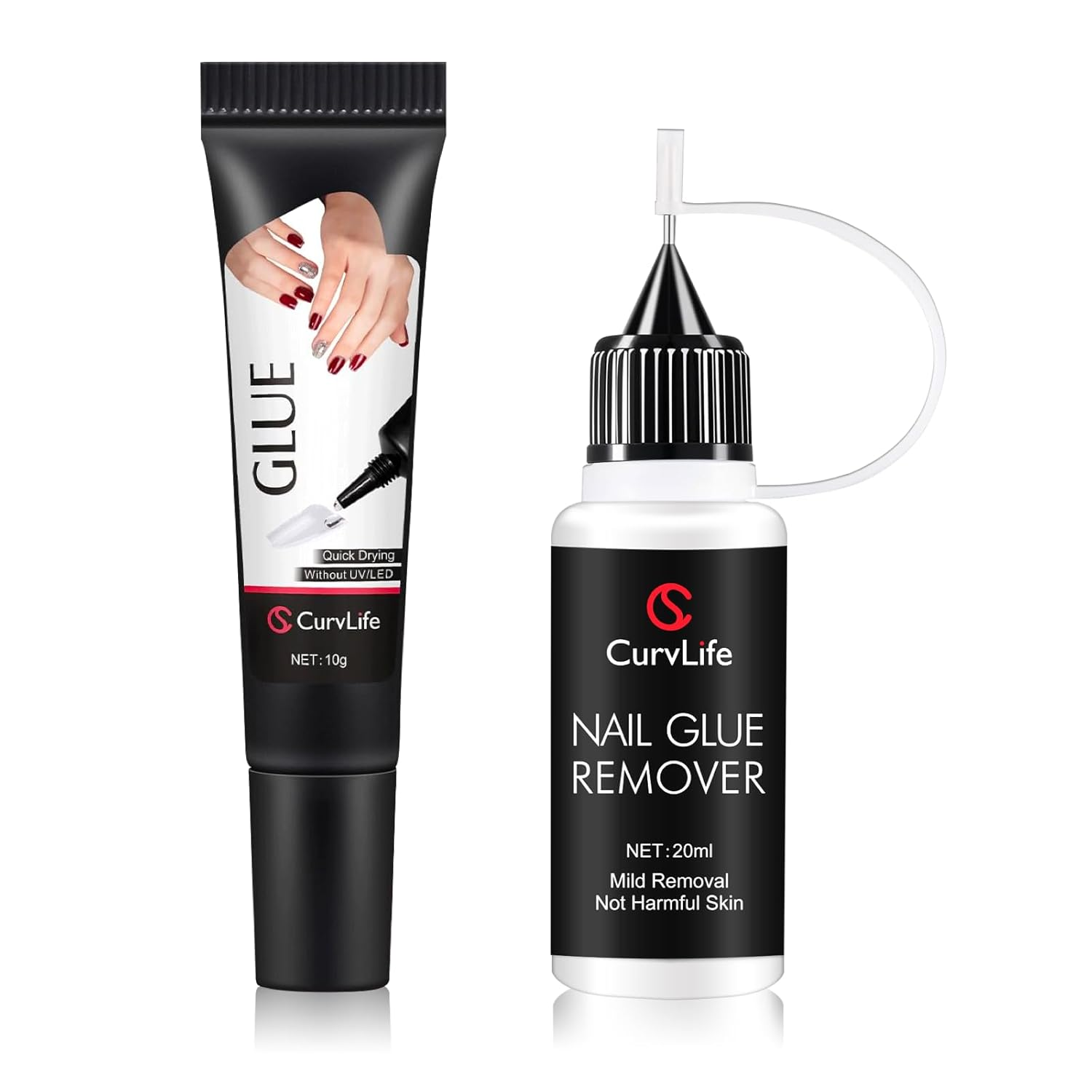 Curvlife 10g Semi-Solid Glue and 20ml Pinpoint Glue Remover Kit