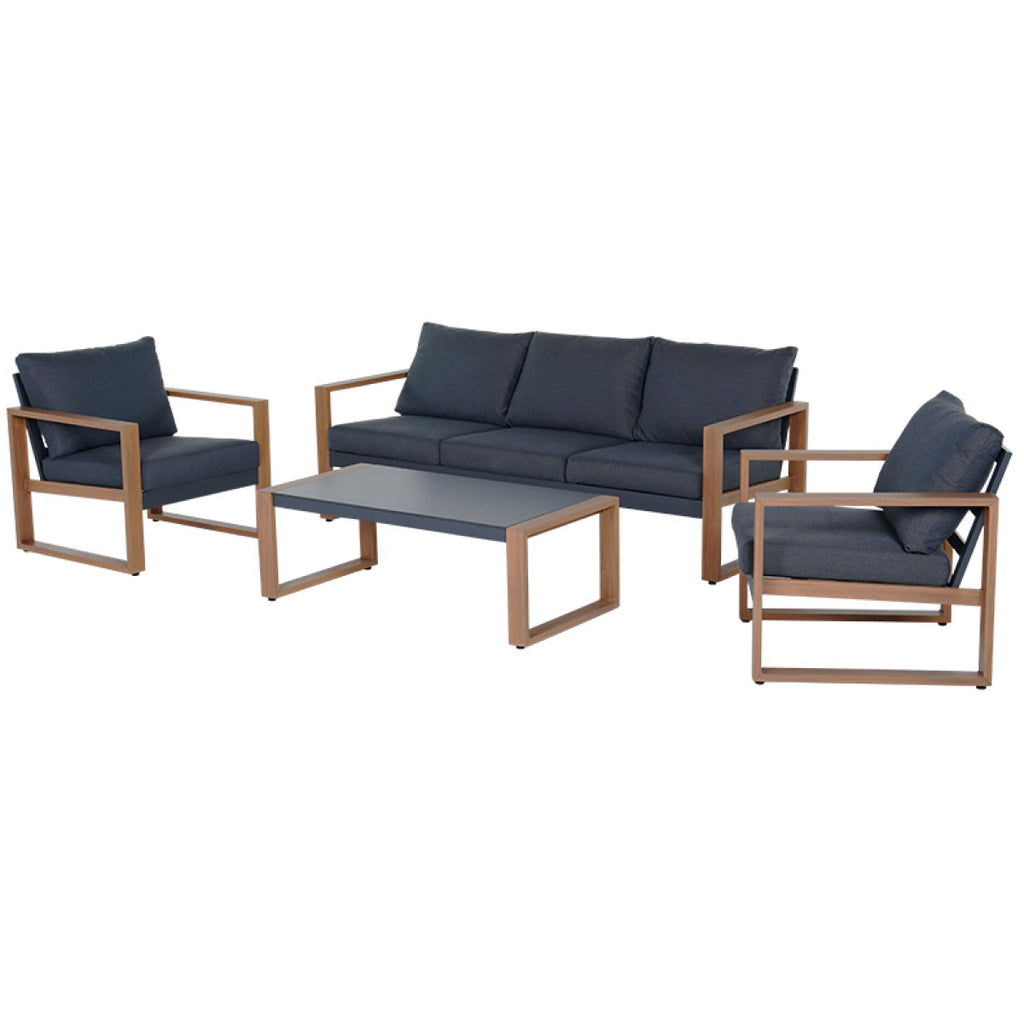 GrandPatio Duisburg Aluminum K.D. Corner Sofa Set of 2 (Carton 1/2)