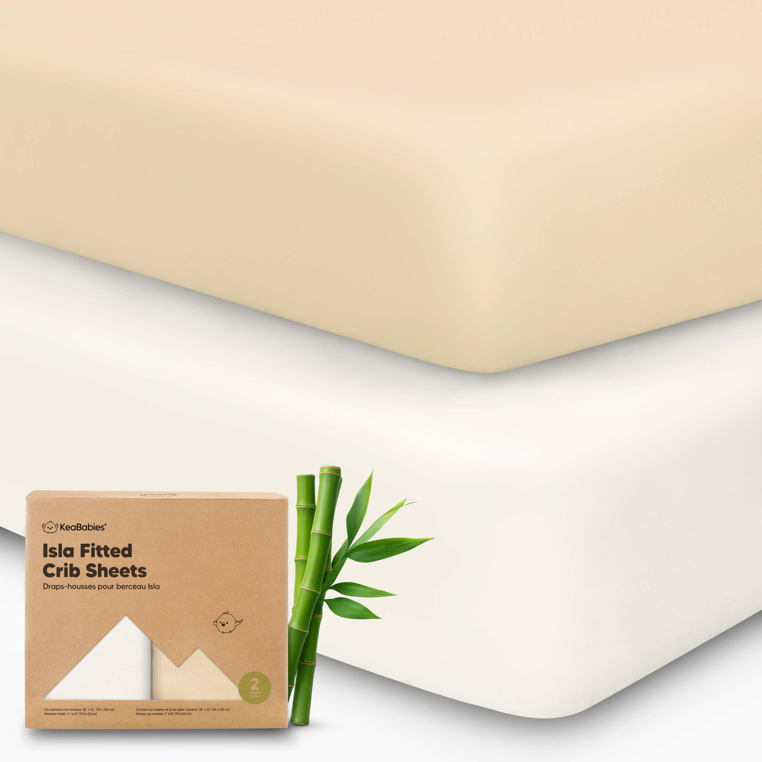 KeaBabies Isla Fitted Crib Sheets, 2-Pack, Standard Size