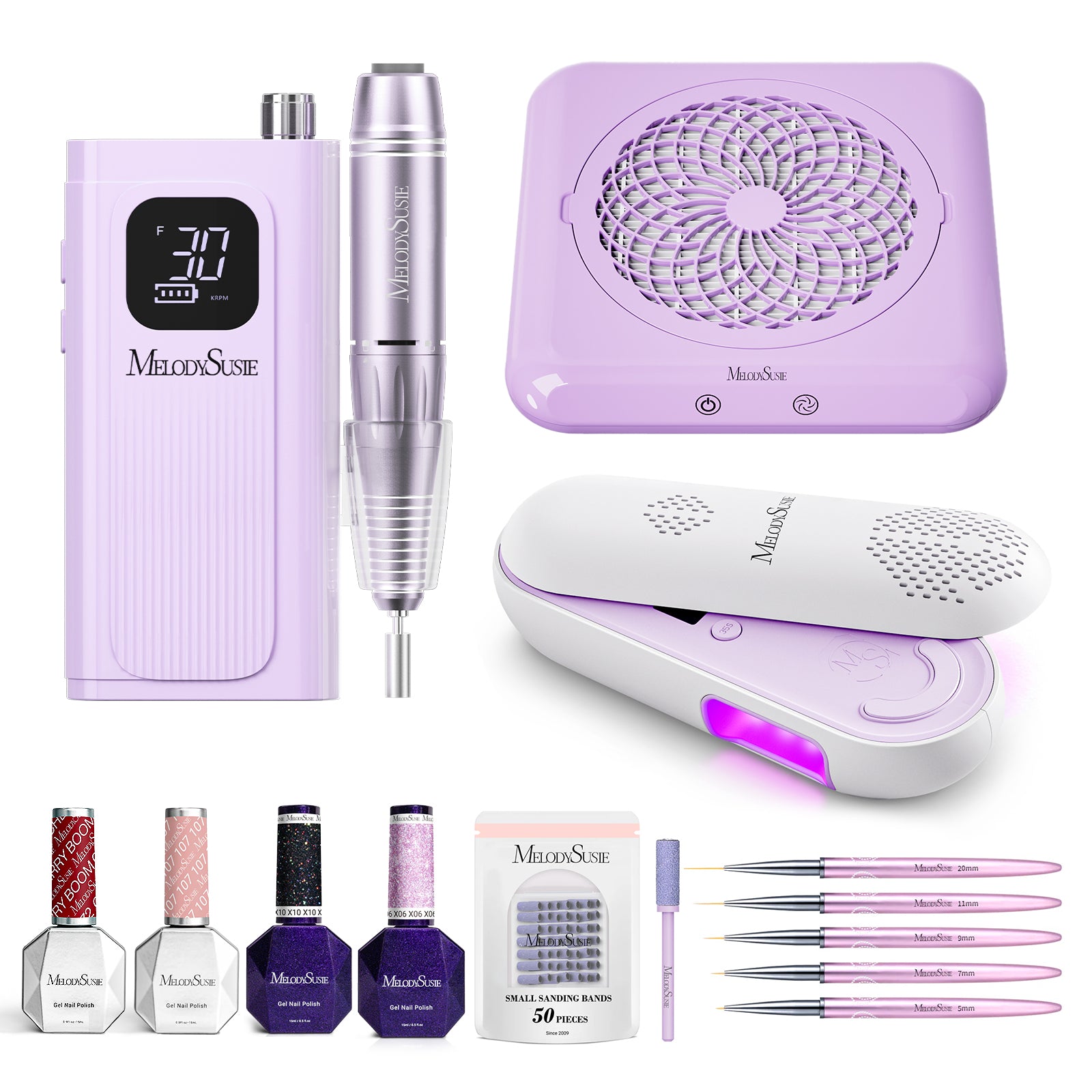 MelodySusie Nail Lamp Professional LED Nail Dryer Plus 20F Purple