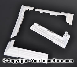 Thyle 4-Piece 6 x 6 Inches Vinyl Porch Fence Deck Stair Rail Post Base Cover/Skirt