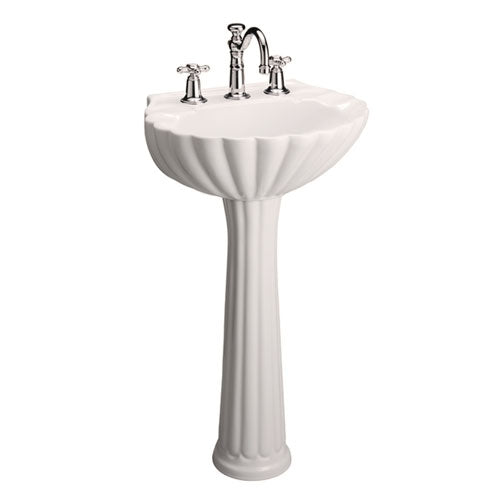 Base only Barclay Bali Pedestal Sink White - C/3-580WH