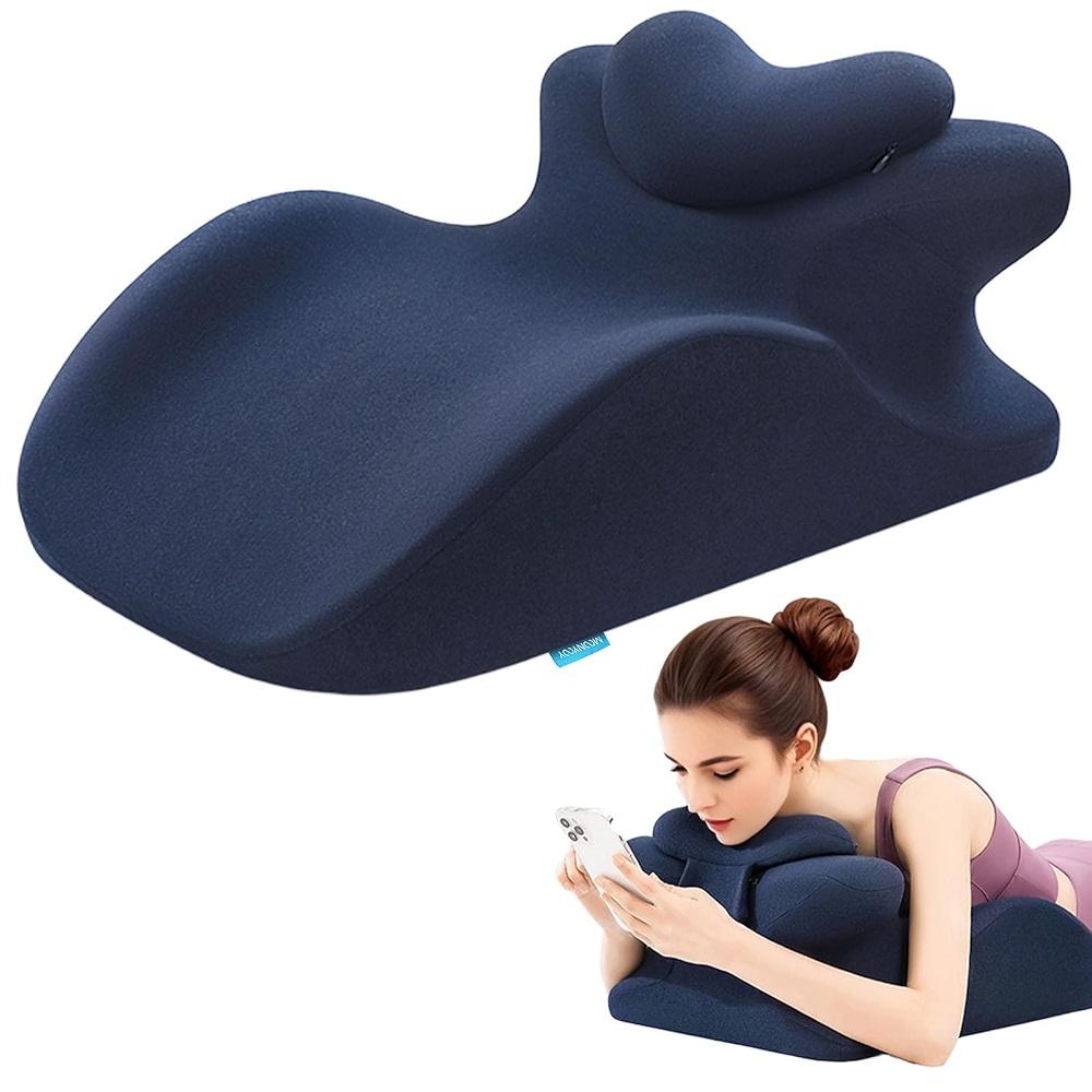 Amazon.com: Adaptive Hip Pillow for Couples, Memory Foam Ergonomic Elevation Bed Support Pillow for Back Pain & Post Surgery Recovery, Reading Cushion with Removable Washable Cover & Anti‑Slip Base (Blue) : Health & Household