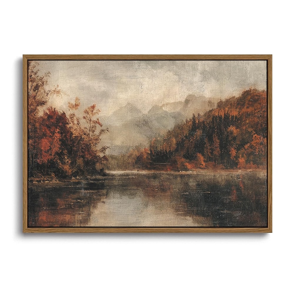 KISSFOX Vintage Framed Wall Art, 12" x 16", Natural Frame