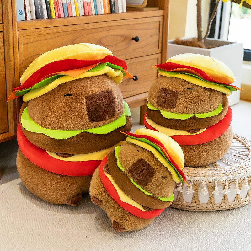 Adenzai Hamburger Capybara Plush Toy