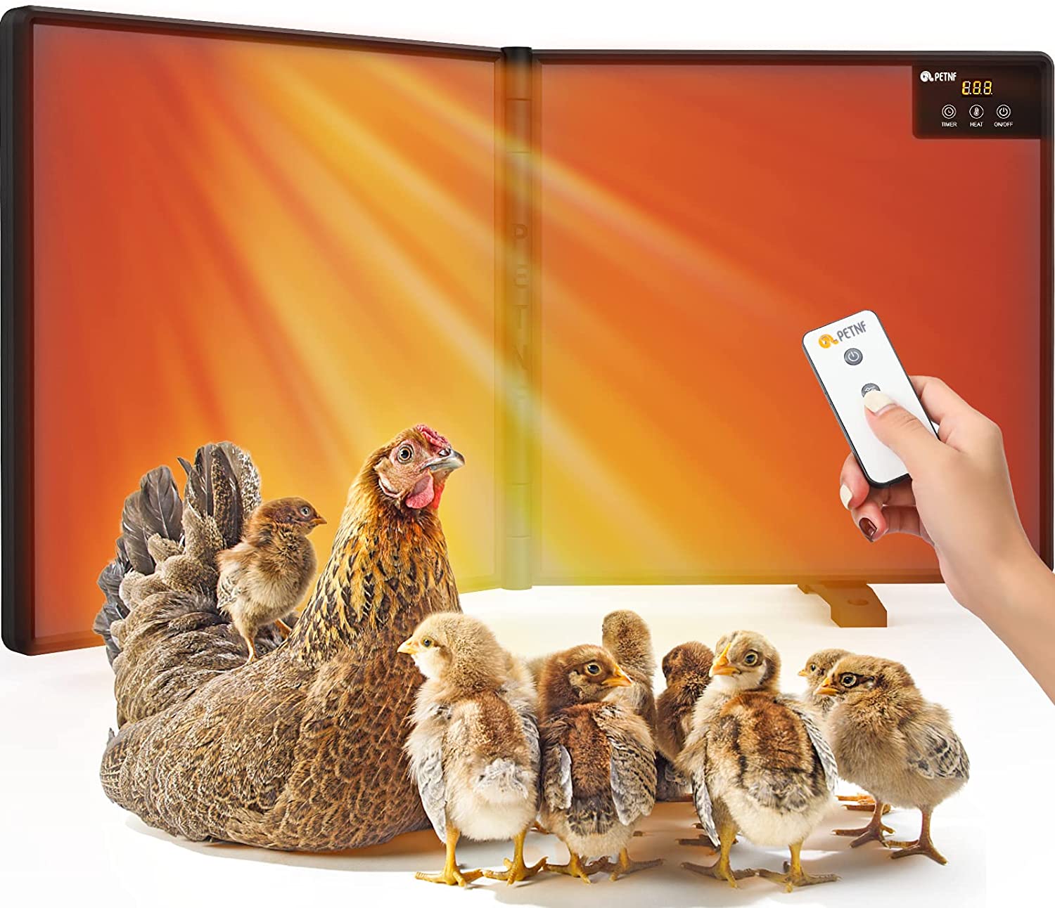 Chicken Coop Heater Panel with Temperature and Timer Control