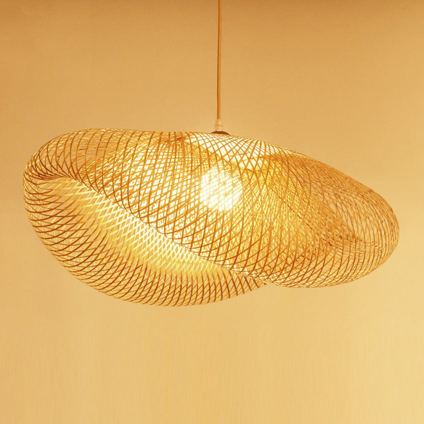 Qnuioea Bamboo Handmade Woven Pendant Lighting (Large)