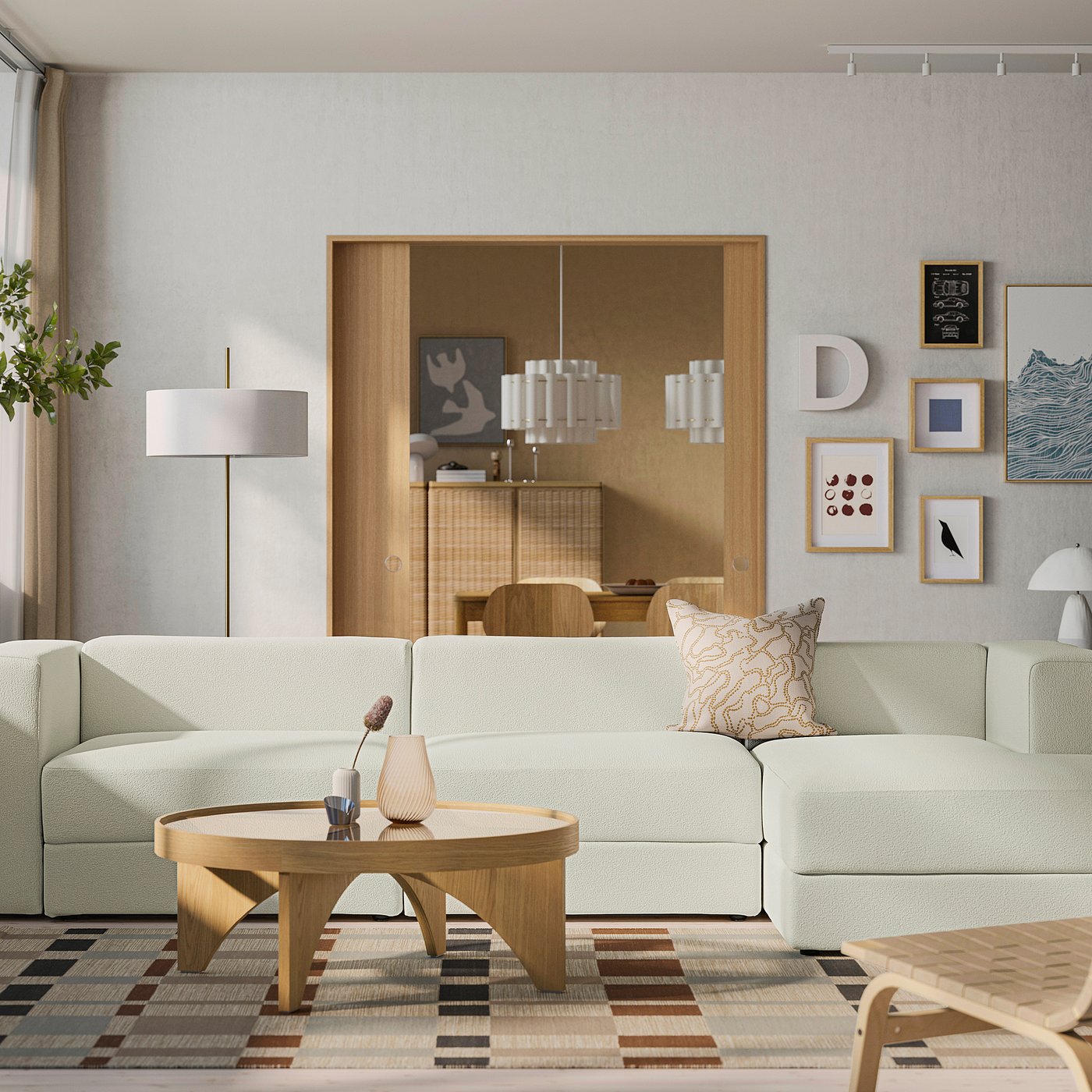 Modern sofa BOX B ONLY white couch for living room