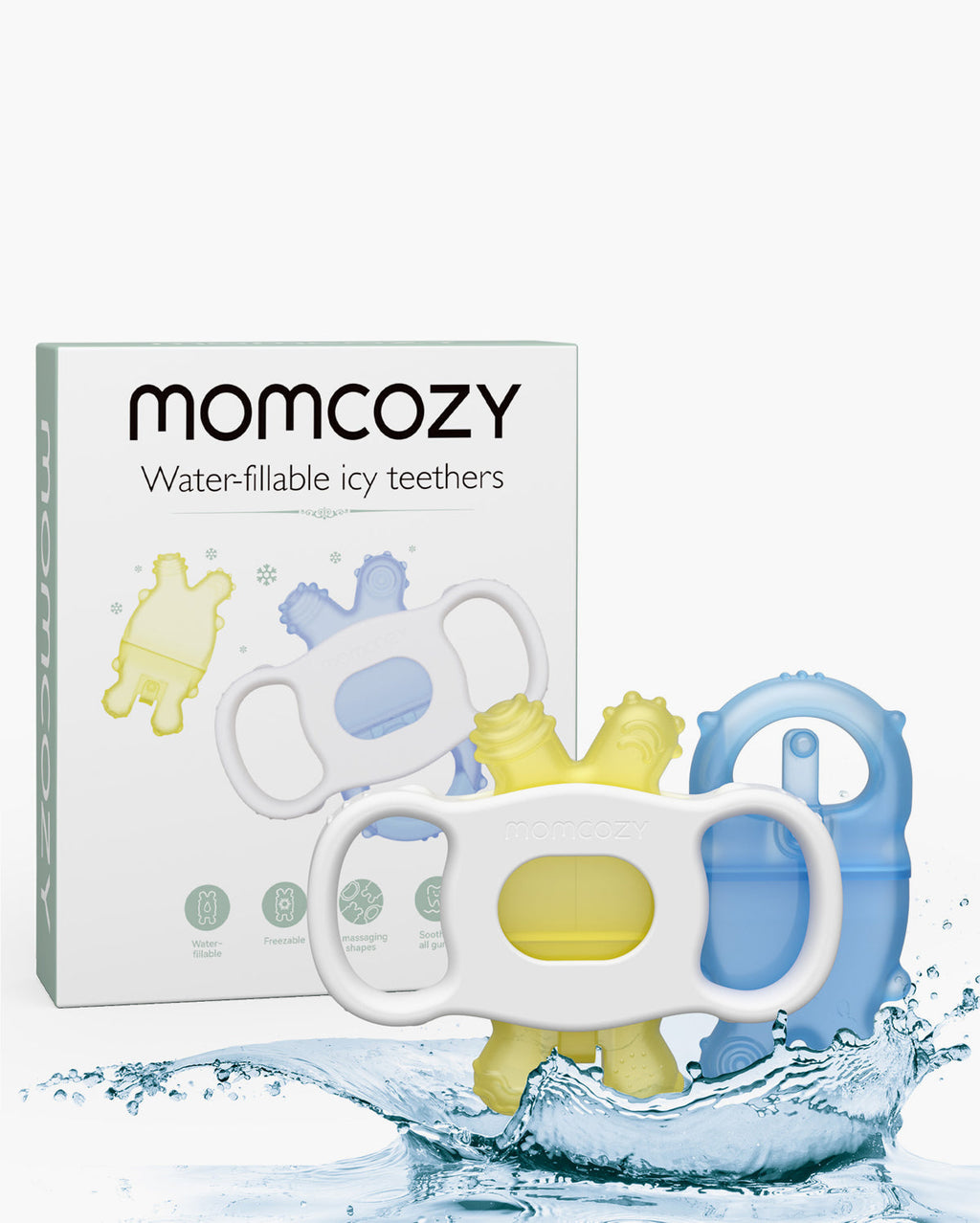 Momcozy Wrist Hand Teether (BY004) - Yellow/Blue Giraffe Set