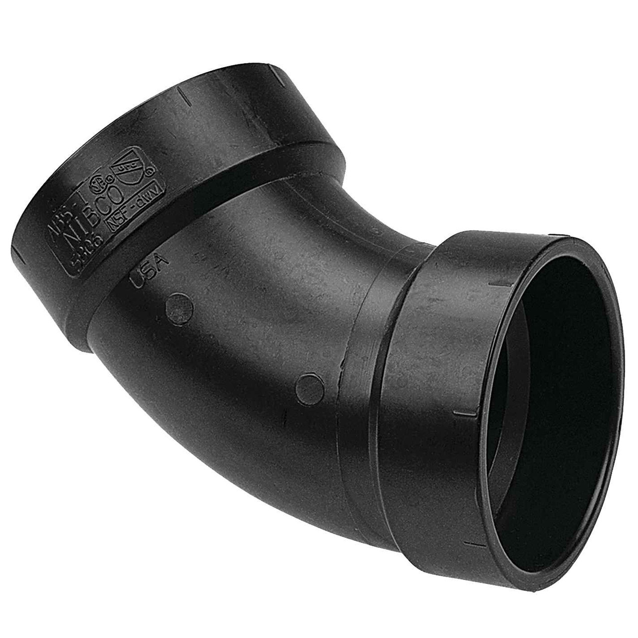 Pallet of NIBCO 5806 4-inch ABS 45-Degree Elbow (Hub x Hub), 10-Pack