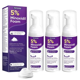 Greoay 5% Minoxidil Foam for Women Hair Regrowth - 3 Pack