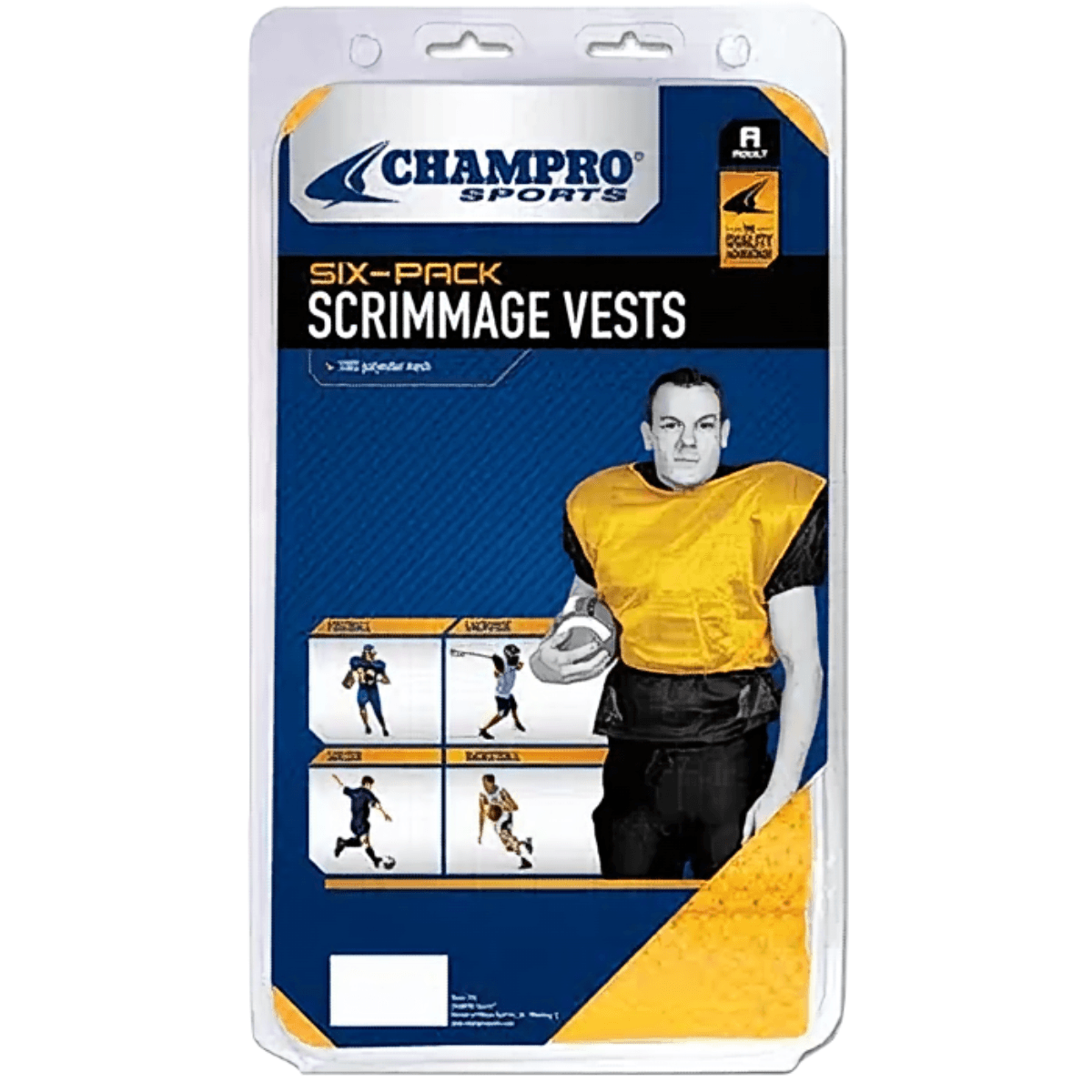 Size XL Champro Sports Six-Pack Scrimmage Vests, Adult XL, Optic Yellow