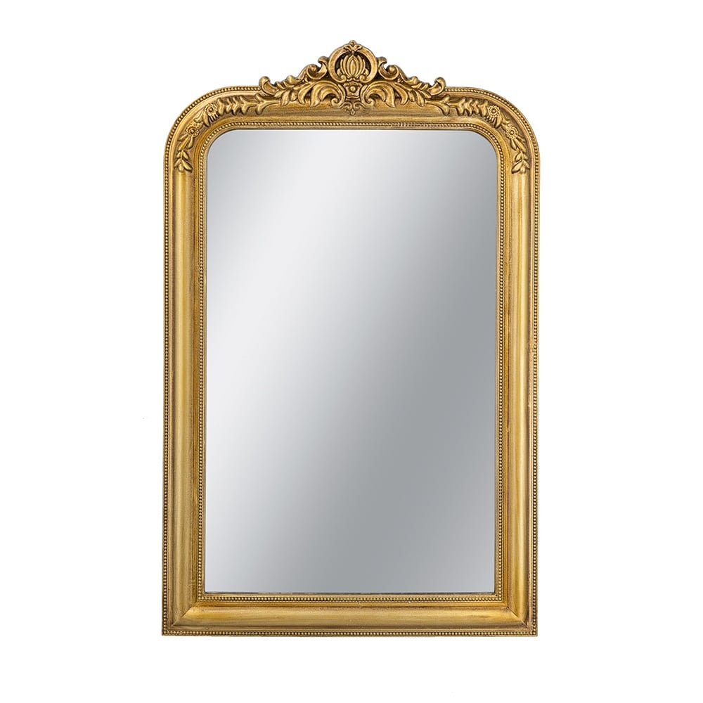 5 ft Decorative Wall Mirror with Ornate Gold Border