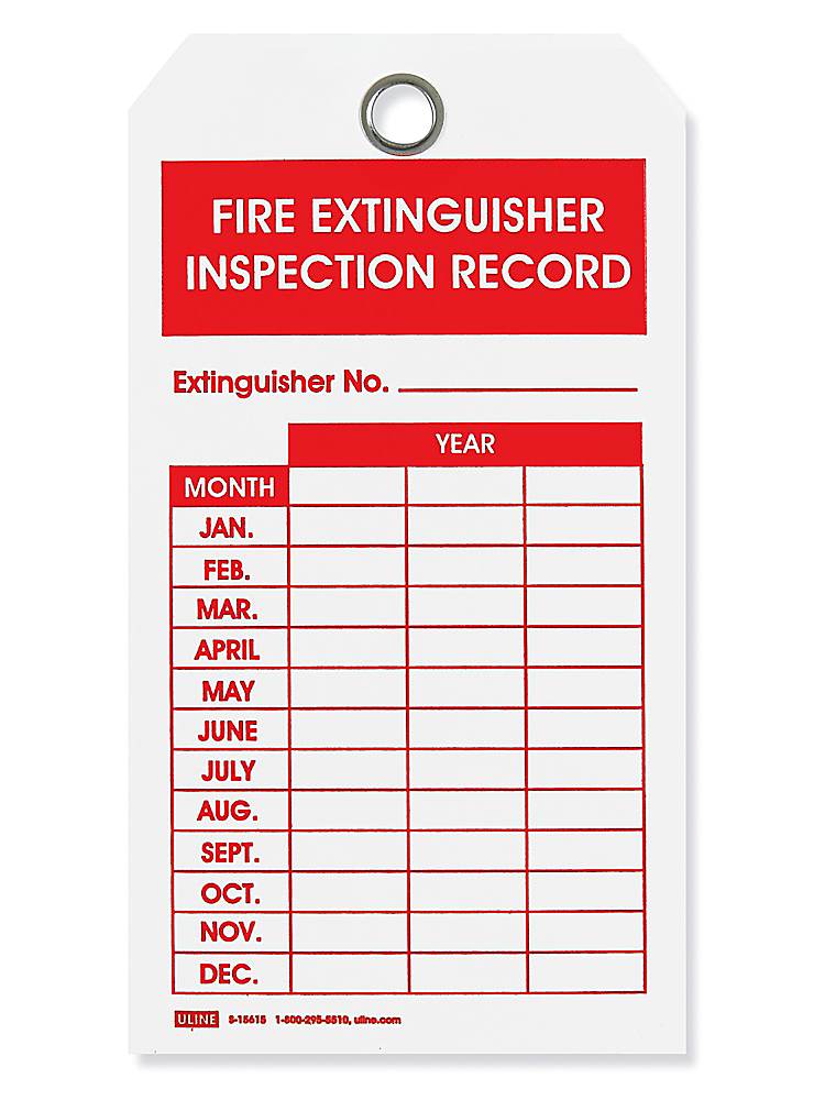 Fire Extinguisher Tags with Adjustable Wire Ties