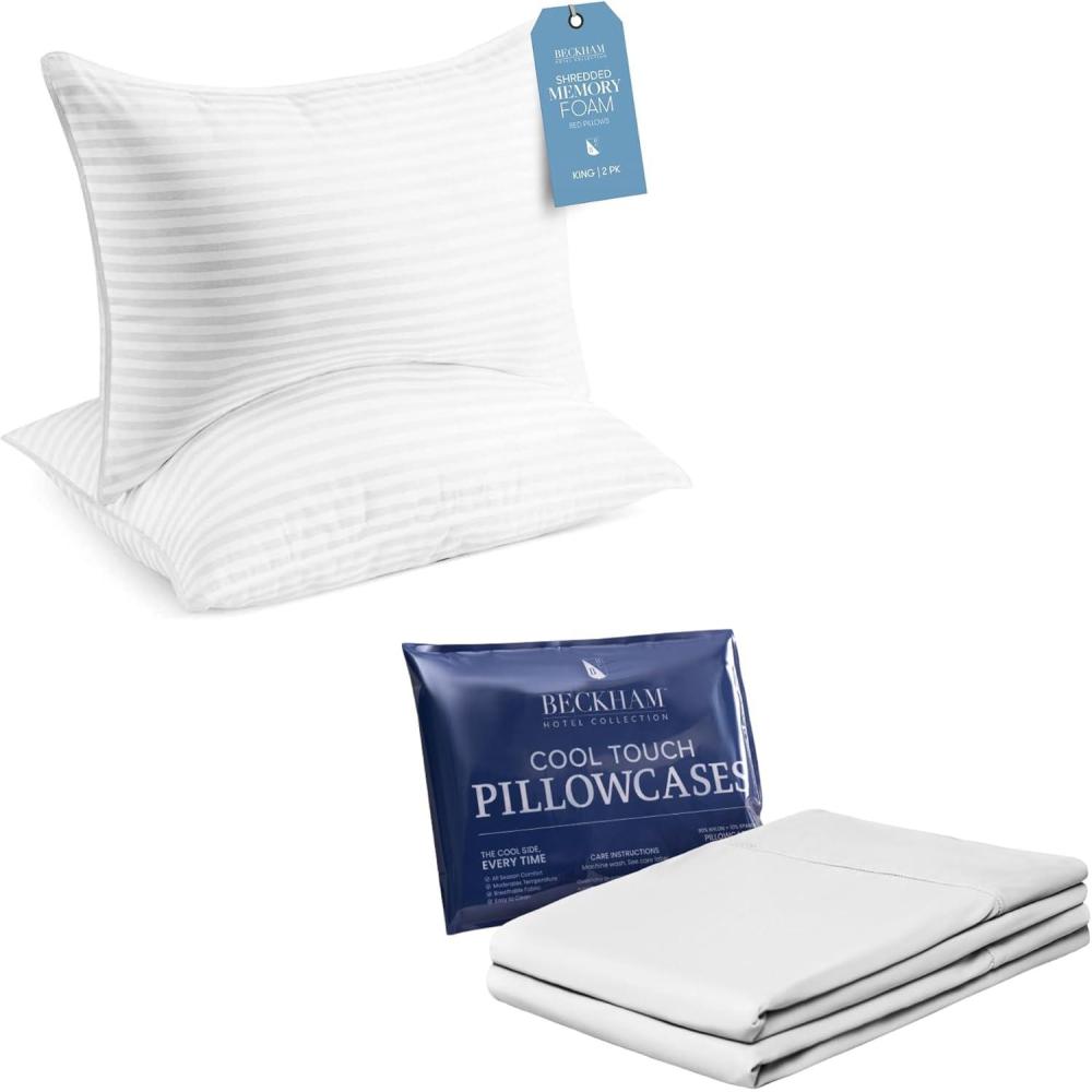 Beckham Hotel Collection Shredded Memory Foam Pillows - 2 Pack, King Size