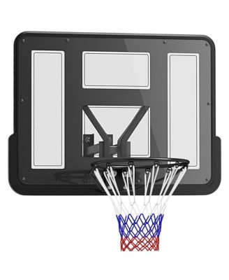 Wall Mounted Basketball Hoop System for Gym and Schools, Black