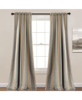 Striped Fabric Curtain or Tablecloth - Grey and White Vertical Stripe