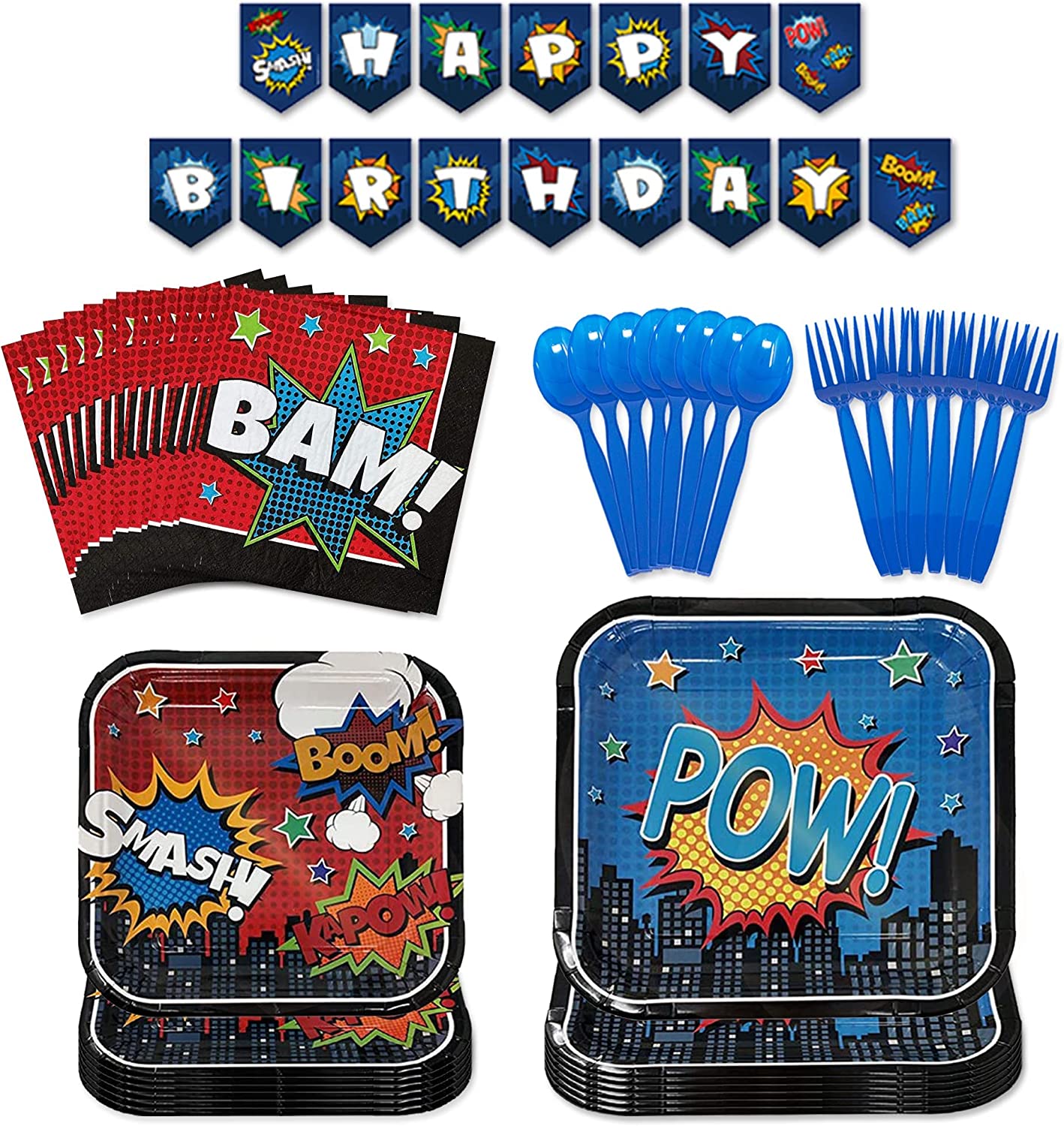 Happy Celebrate Superhero Party Supplies Pack