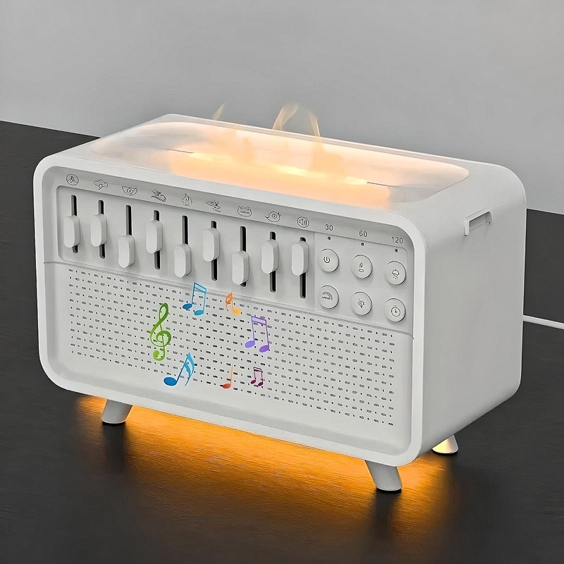 White Noise Sleeping Machine with Diffuser - LED Bluetooth Speaker & Aroma Humidifier