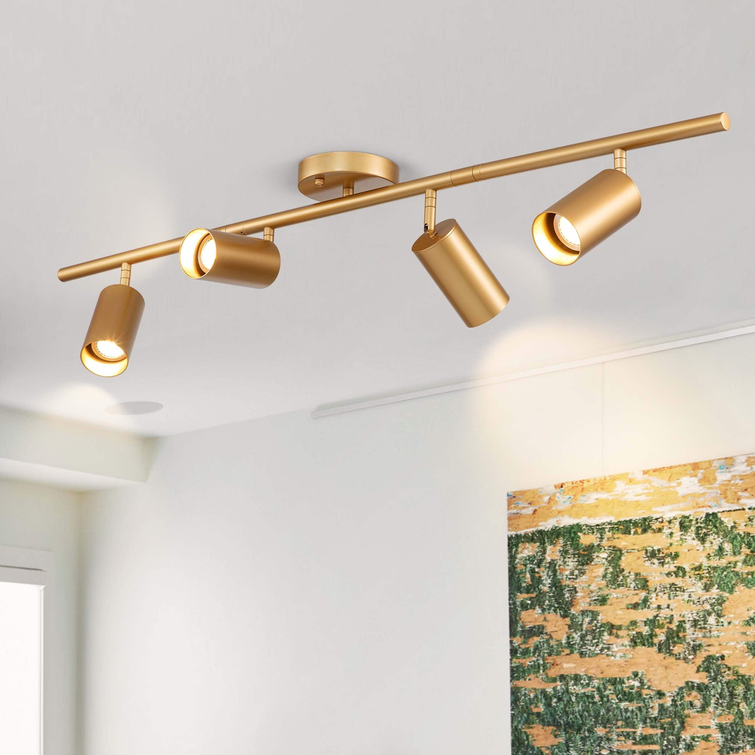 PRIMEPLUS 4-Light Gold Flush Mount Ceiling Light Fixture