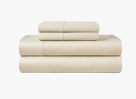 Lane Linen 450 Thread Count 100% Cotton Sateen Sheet Set - Split King, Paloma