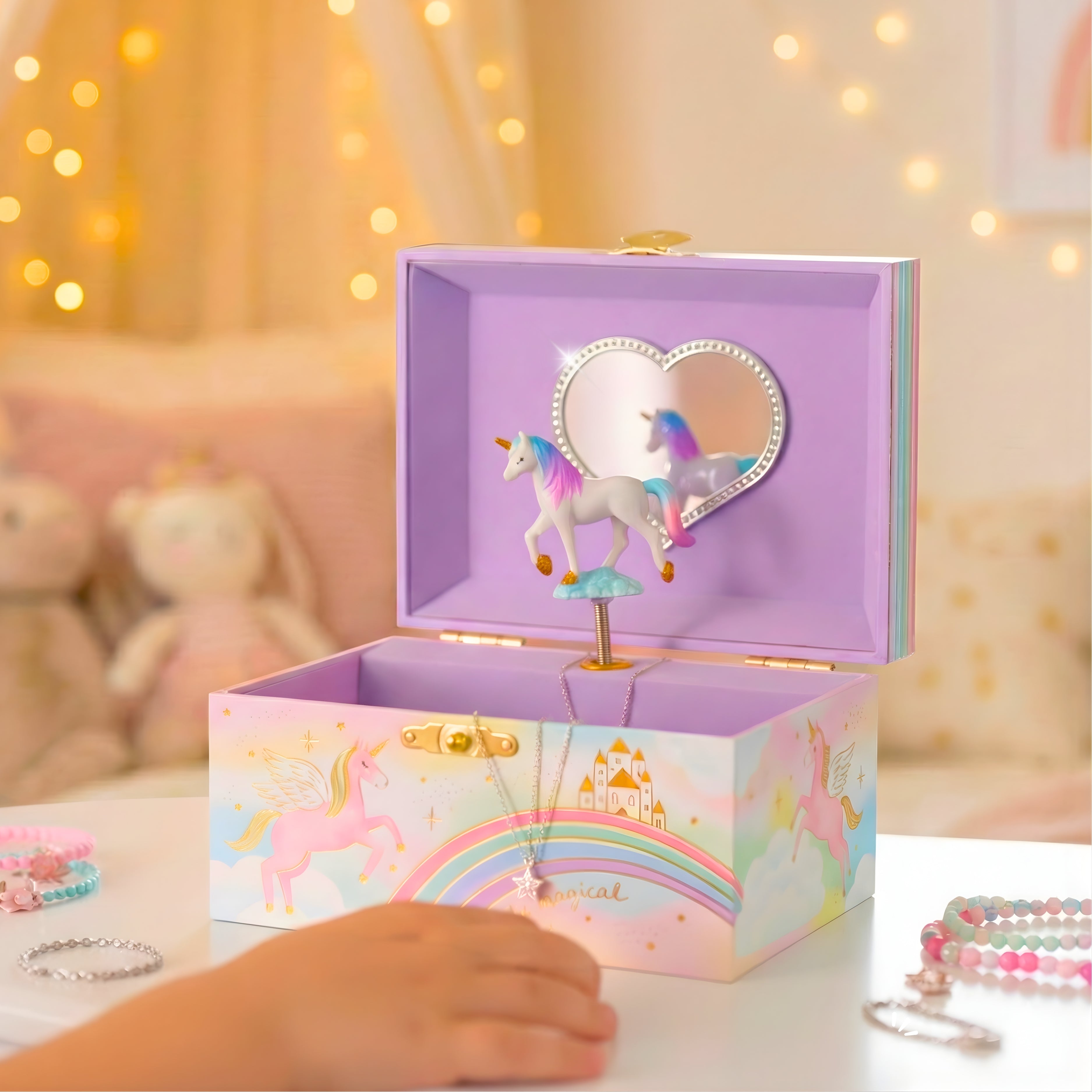 Giggle & Honey Musical Jewelry Box with Unicorn Figurine