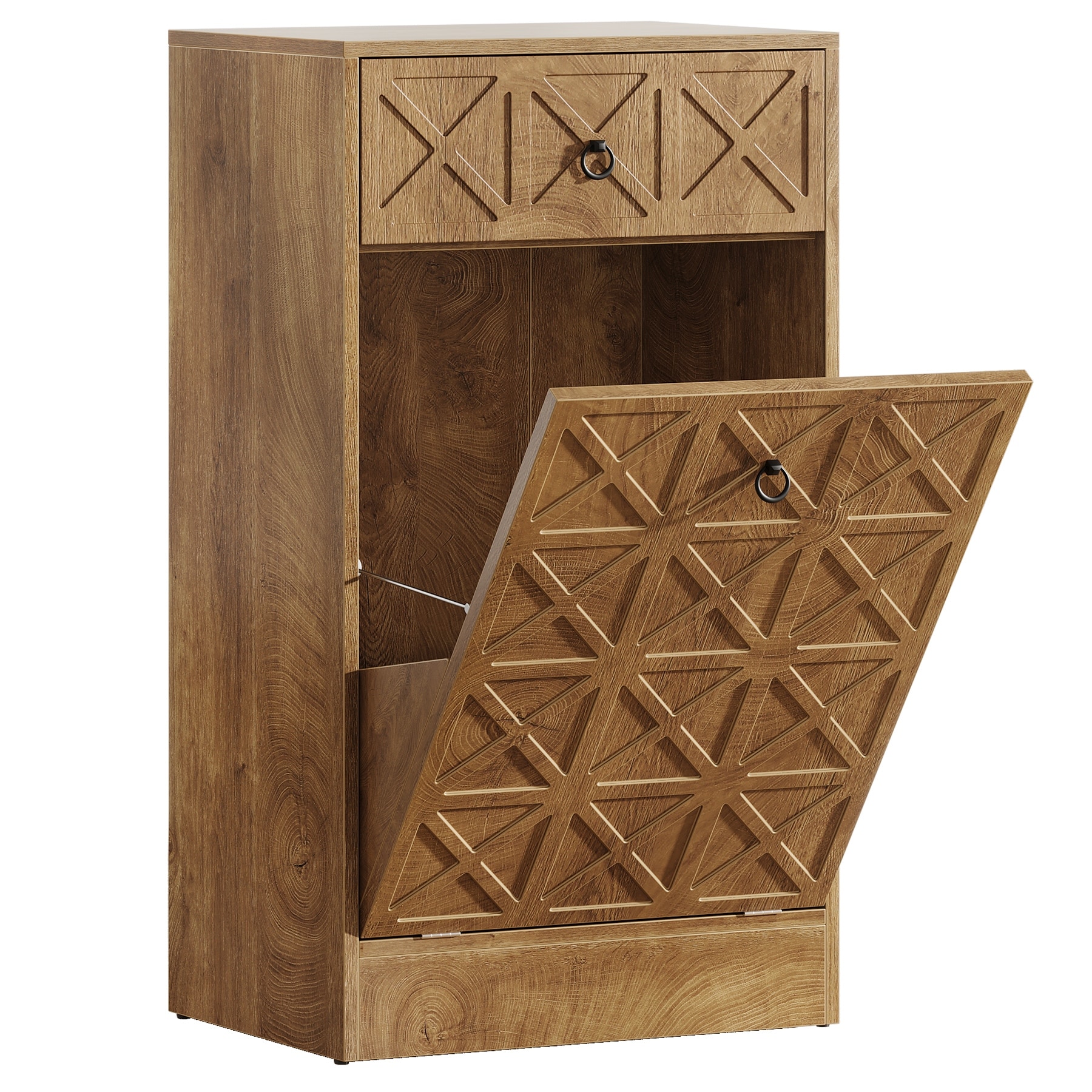 Zny 13 Gallon Tilt Out Kitchen Trash Cabinet - Brown