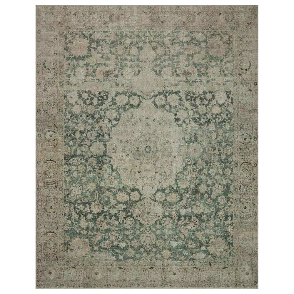 Magnolia Home by Loloi Sinclair )has white paint a few spots) Collection Rug, Jade/Sand, 8'6" x 11'6"