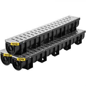 VEVOR Plastic Trench Drainage System with Stainless Steel Grate