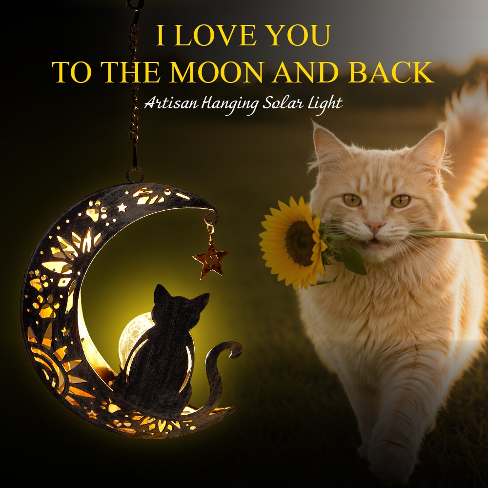 Solar Cat Lantern Light for Mom, Grandma, and Kids