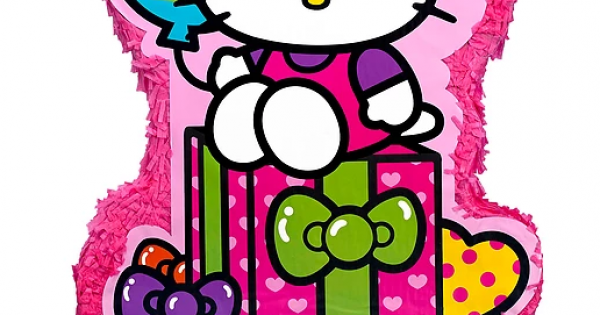 Hello Kitty SquarePants Pinata,Hello Kitty Themed Party Pinata Bundle