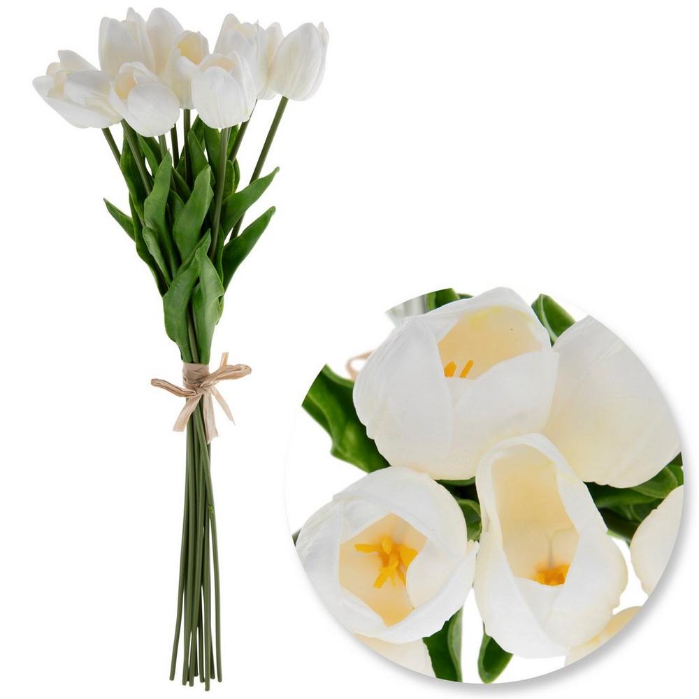 LINYUE Artificial Tulips Real Touch Flowers, 10-Piece Bundle