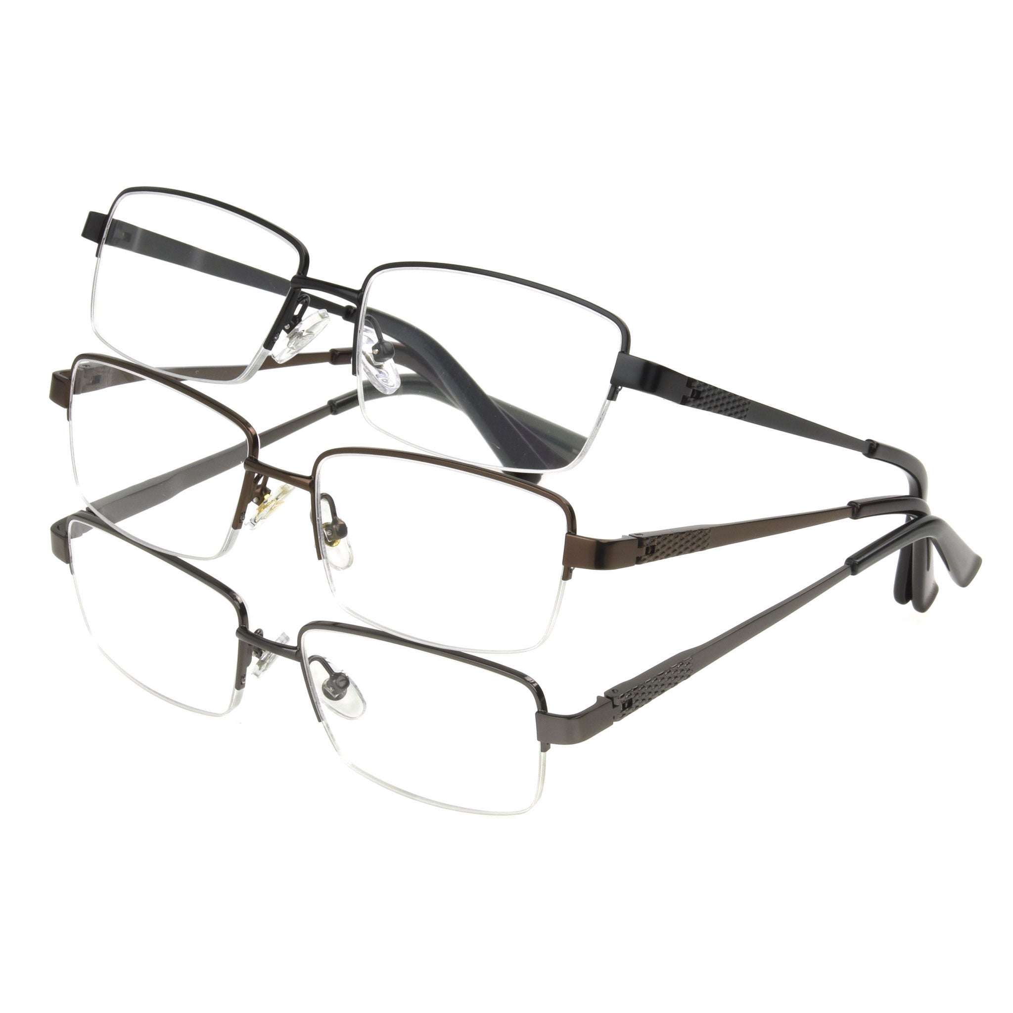 3-Pack Semi-Rimless Reading Glasses +2.75 Diopter