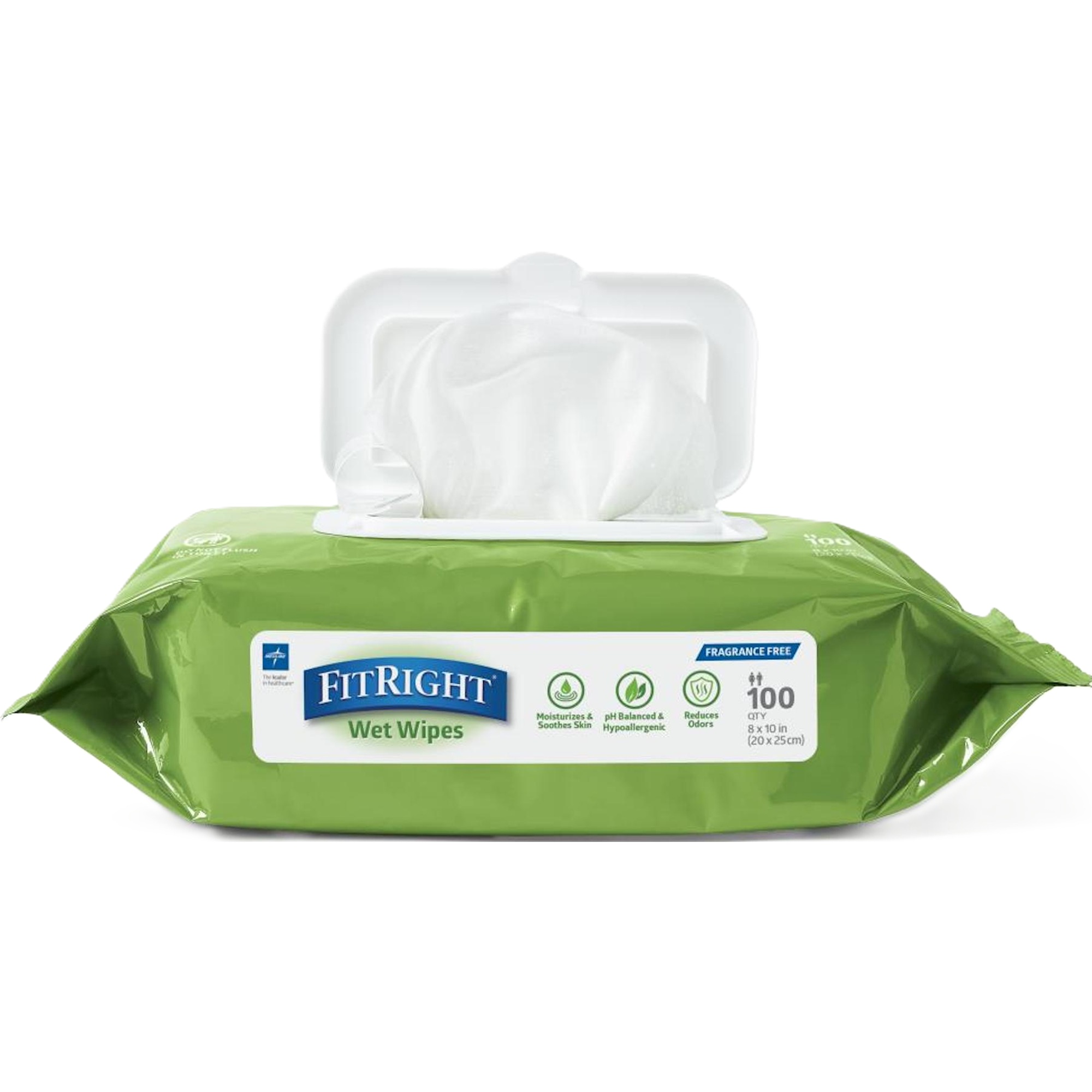 FitRight Fragrance Free Wet Wipes, 100 Count Pack x6packs