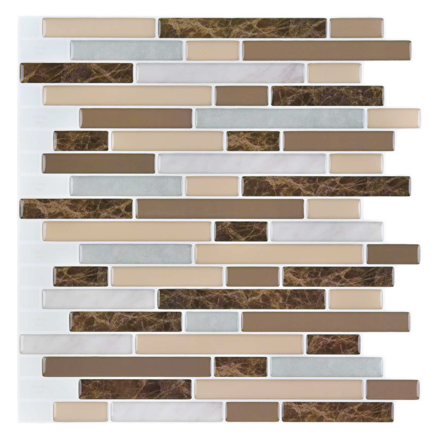 Art3d Peel and Stick Tile (Thicker Version) 10-Sheet Pack - Dark Brown